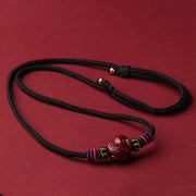 Buddha Stones Cinnabar Chinese Zodiac Black String Blessing Necklace Pendants