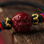 Buddha Stones Cinnabar Chinese Zodiac Black String Blessing Necklace Pendants