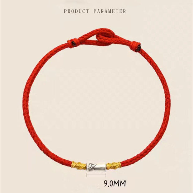 FREE Today: Protection Strength Handmade 925 Sterling Silver Bamboo Design Red String Braided Bracelet