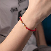 FREE Today: Protection Strength Handmade 925 Sterling Silver Bamboo Design Red String Braided Bracelet