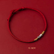 FREE Today: Protection Strength Handmade 925 Sterling Silver Bamboo Design Red String Braided Bracelet