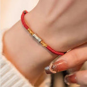 FREE Today: Protection Strength Handmade 925 Sterling Silver Bamboo Design Red String Braided Bracelet