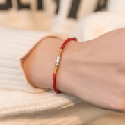 FREE Today: Protection Strength Handmade 925 Sterling Silver Bamboo Design Red String Braided Bracelet