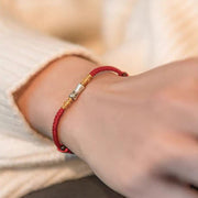 FREE Today: Protection Strength Handmade 925 Sterling Silver Bamboo Design Red String Braided Bracelet