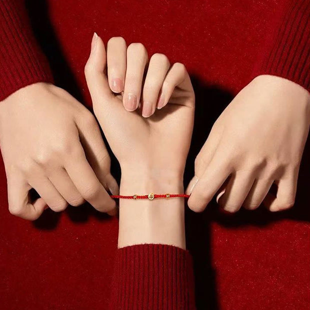 FREE Today: Luck Blessing Handmade Braided Red String 925 Sterling Silver Fu Character Bracelet