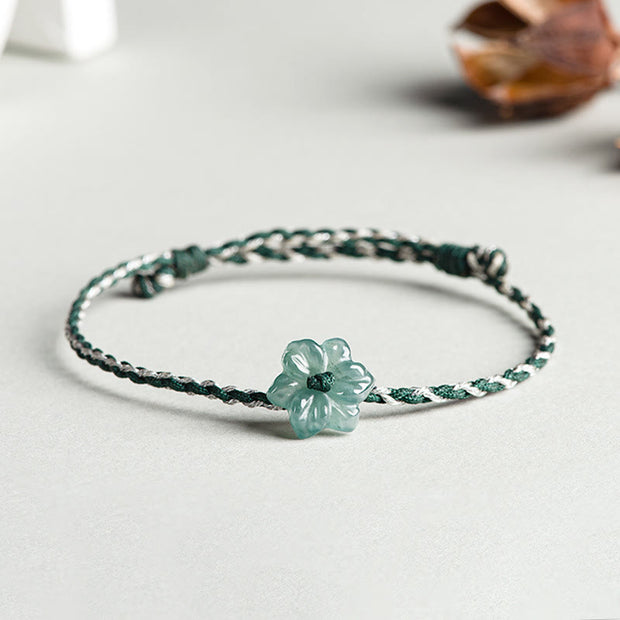 FREE Today: Prosperity Luck Handmade Green String Jade Orchid Braided Bracelet