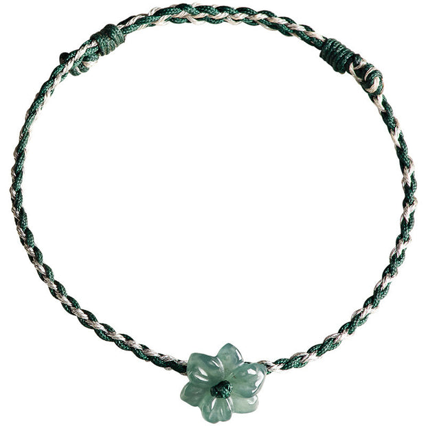 FREE Today: Prosperity Luck Handmade Green String Jade Orchid Braided Bracelet