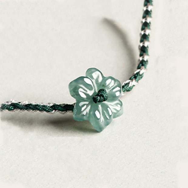 FREE Today: Prosperity Luck Handmade Green String Jade Orchid Braided Bracelet