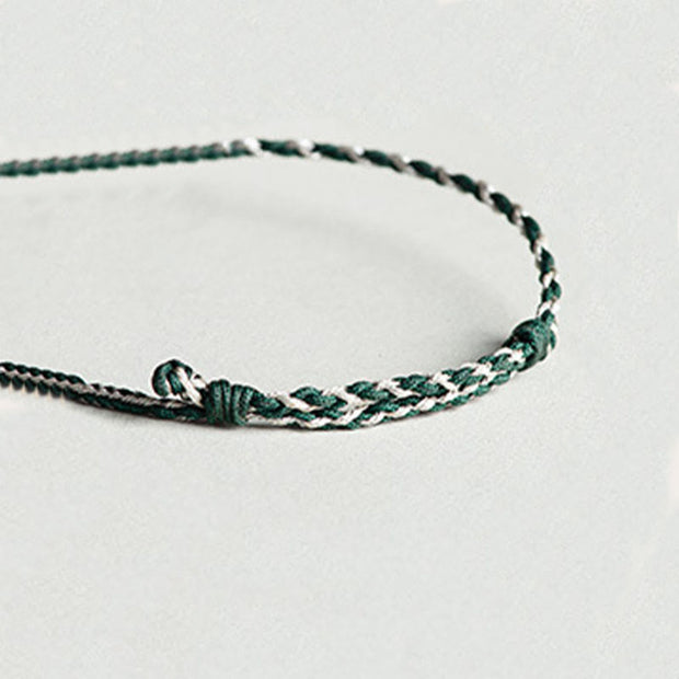 FREE Today: Prosperity Luck Handmade Green String Jade Orchid Braided Bracelet