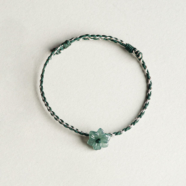 FREE Today: Prosperity Luck Handmade Green String Jade Orchid Braided Bracelet