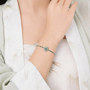 FREE Today: Prosperity Luck Handmade Green String Jade Orchid Braided Bracelet