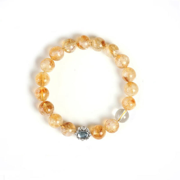 Buddha Stones Natural Citrine Rutilated Quartz Prosperity Bracelet Bracelet BS 4