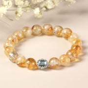 Buddha Stones Natural Citrine Rutilated Quartz Prosperity Bracelet Bracelet BS Citrine Rutilated Quartz(Wrist Circumference: 15cm-Adjustable)