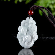 Buddha Stones Natural Jade Nine-tailed Fox Luck Necklace Pendant Necklaces & Pendants BS 2