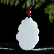 Buddha Stones Natural Jade Nine-tailed Fox Luck Necklace Pendant Necklaces & Pendants BS 3