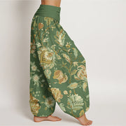 Buddha Stones Casual Blooming Flowers Buds Design Women's Elastic Waist Harem Pants - image 7