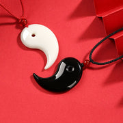 Buddha Stones Yin Yang Tai Chi Diagram Hetian Jade Luck Necklace Pendant Necklaces & Pendants BS 2