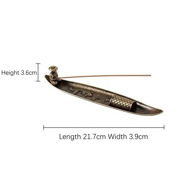 Buddha Stones Fisherman Boat Koi Fish Zinc Alloy Incense Stick Holder Healing Incense Burner Decoration Incense Burner BS 12