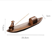 Buddha Stones Fisherman Fishing Boat Bamboo Buddha Hand Lotus Spiritual Healing Ceramic Stick Incense Burner Decoration Incense Burner BS 6