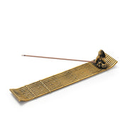 Buddha Stones Fisherman Bamboo Fishing Boat Alloy Incense Stick Holder Healing Incense Burner Decoration Incense Burner BS 9