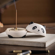 Buddha Stones Cute Panda Healing Ceramic Incense Burner Desk Decoration Incense Burner BS 12