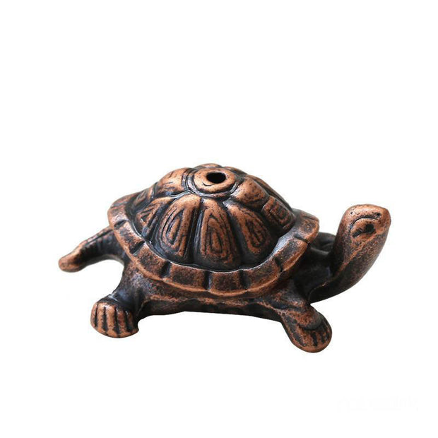 Buddha Stones Alloy Turtle Snail Healing Incense Burner Desk Decoration