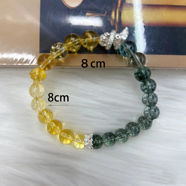 Buddha Stones Green Phantom Citrine Year of the Snake Confidence Bracelet