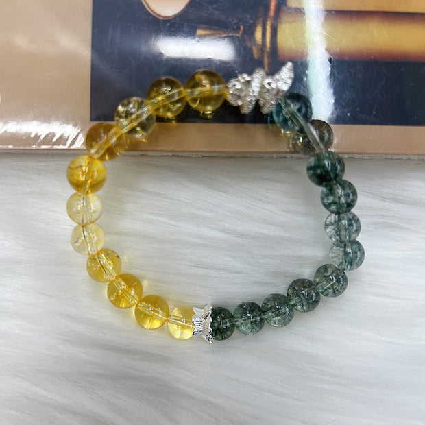 Buddha Stones Green Phantom Citrine Year of the Snake Confidence Bracelet