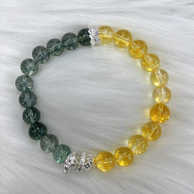 Buddha Stones Green Phantom Citrine Year of the Snake Confidence Bracelet