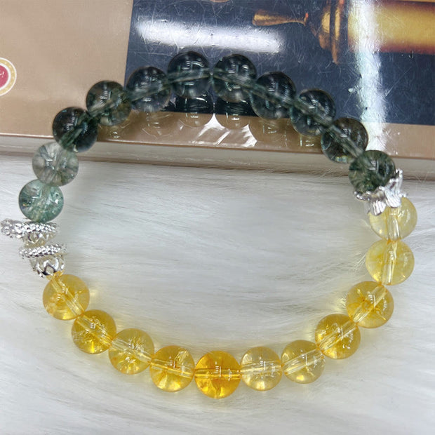 Buddha Stones Green Phantom Citrine Year of the Snake Confidence Bracelet