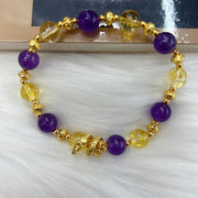 Buddha Stones Citrine Amethyst Year of the Snake Happiness Bracelet