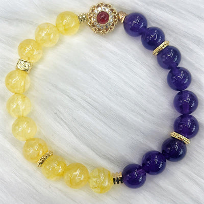 Buddha Stones Citrine Amethyst Pleasure Bracelet