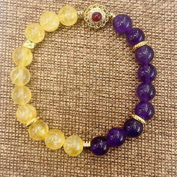 Buddha Stones Citrine Amethyst Pleasure Bracelet