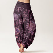 Buddha Stones Casual Peony Women's Elastic Waist Harem Pants Women's Harem Pants BS 8