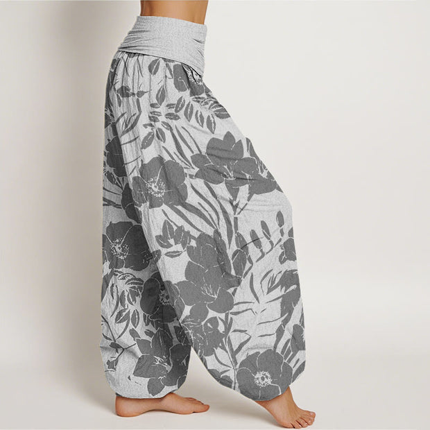 Buddha Stones Casual Magnolias Women's Elastic Waist Harem Pants Women's Harem Pants BS 2