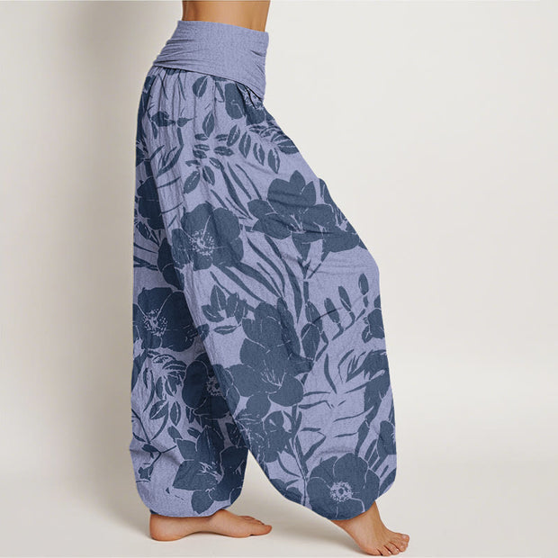 Buddha Stones Casual Magnolias Women's Elastic Waist Harem Pants Women's Harem Pants BS 6