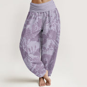 Buddha Stones Casual Magnolias Women's Elastic Waist Harem Pants