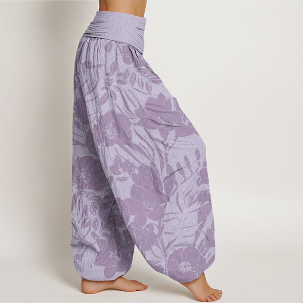 Buddha Stones Casual Magnolias Women's Elastic Waist Harem Pants Women's Harem Pants BS 9