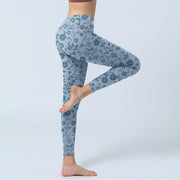 Buddha Stones Lush Flowers Plants Print Gym Leggings Women's Yoga Pants - image 5