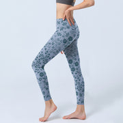 Buddha Stones Lush Flowers Plants Print Gym Leggings Women's Yoga Pants - image 3