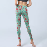 Buddha Stones Vine Leaves Blossom Print Gym Leggings Women's Yoga Pants - image 7
