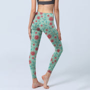Buddha Stones Vine Leaves Blossom Print Gym Leggings Women's Yoga Pants - image 5