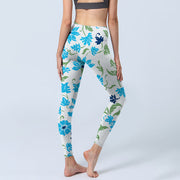 Buddha Stones Blossom Leaves Print Gym Leggings Women's Yoga Pants - image 5