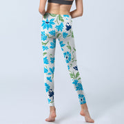 Buddha Stones Blossom Leaves Print Gym Leggings Women's Yoga Pants - image 7