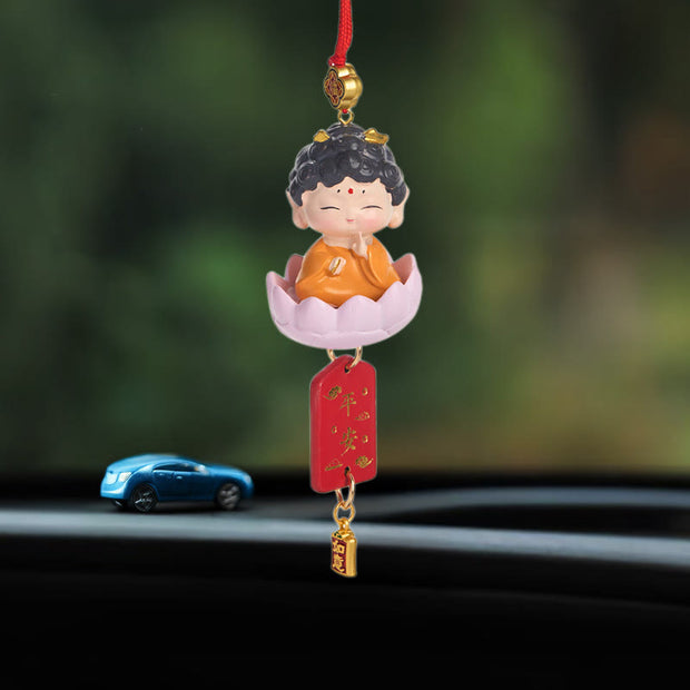 Buddha Stones Lotus Avalokitesvara Buddha Fu Character Wealth Car Hanging Decoration