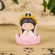 Buddha Stones Meditation Avalokitesvara Lotus Boy Girl Resin Statue Harmony Home Decoration Decorations BS Small Avalokitesvara