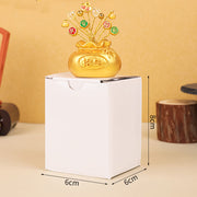 Buddha Stones Persimmon Peace and Safe Yellow Ingot Attract Wealth Resin Statue Harmony Home Decoration