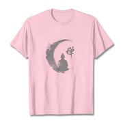 Buddha Stones Meditating Buddha Pattern Cotton Tee T-shirt T-Shirts BS Light Pink 2XL