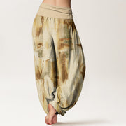 Buddha Stones Tie Dye Pattern Design Women's Elastic Waist Harem Pants