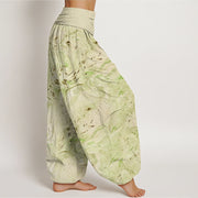 Buddha Stones Flow Wind Pattern Women's Elastic Waist Harem Pants